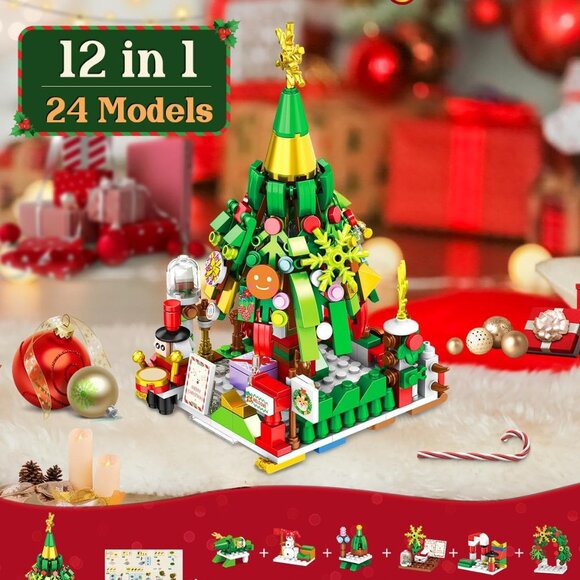 NEW 2024 The Mini Blocks Merry Christmas & Happy New Year 618 Piece Building Set - Picture 5 of 10
